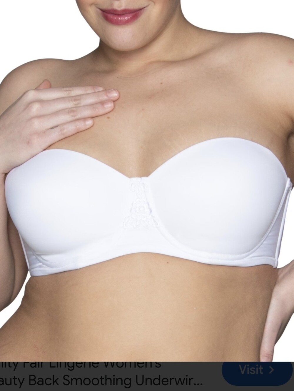 Vanity Fair Beauty Back Smoothing 5-Way Convertible Strapless Bra - Size 36DD